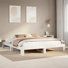 Bedframe van massief grenenhout met extra opbergruimte - Wit / 200 x 200 cm - Bedden & bedframes