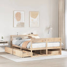 Bedframe van massief grenenhout met opbergruimte voor elke slaapkamer - Naturel / 120 x 190 cm - Bedden & bedframes