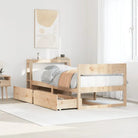 Bedframe van massief grenenhout met opbergruimte voor elke slaapkamer - Naturel / 75 x 190 cm - Bedden & bedframes
