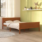 Bedframe van massief grenenhout met tijdloos en eenvoudig ontwerp - Honingbruin / 160 x 200 cm - Bedden & bedframes