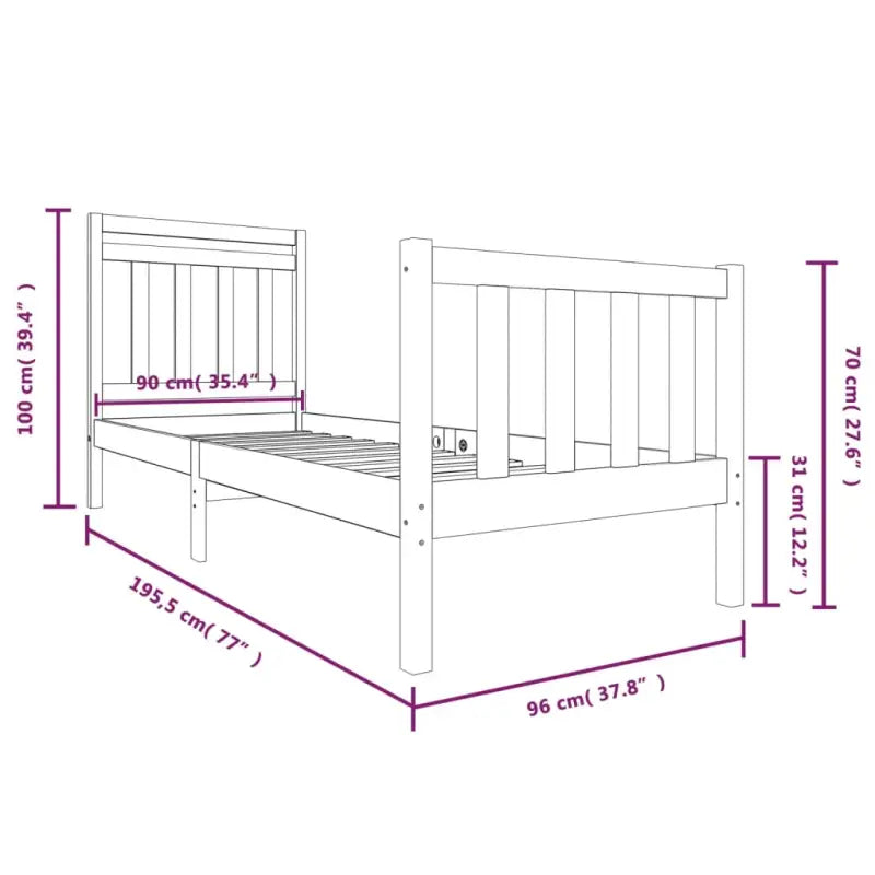Bedframe van massief grenenhout met tijdloos ontwerp voor de slaapkamer - Bedden & bedframes