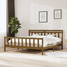 Bedframe van massief grenenhout met tijdloos ontwerp voor de slaapkamer - Honingbruin / 200 x 200 cm - Bedden &
