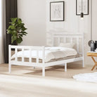 Bedframe van massief grenenhout met tijdloos ontwerp voor de slaapkamer - Wit / 100 x 200 cm - Bedden & bedframes