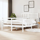 Bedframe van massief grenenhout met tijdloos ontwerp voor slaapkamer - Wit / 120 x 200 cm - Bedden & bedframes