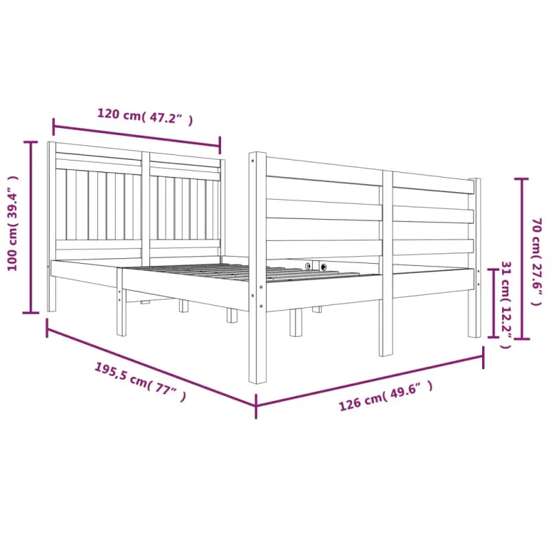 Bedframe van massief grenenhout met tijdloos ontwerp voor slaapkamer - Bedden & bedframes