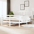 Bedframe van massief grenenhout met tijdloos ontwerp voor slaapkamer - Wit / 140 x 200 cm - Bedden & bedframes