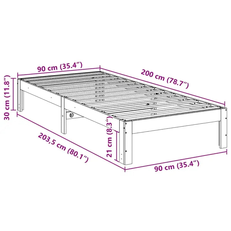 Bedframe van massief grenenhout met voorgeboorde gaten voor een goede nachtrust - Bedden & bedframes