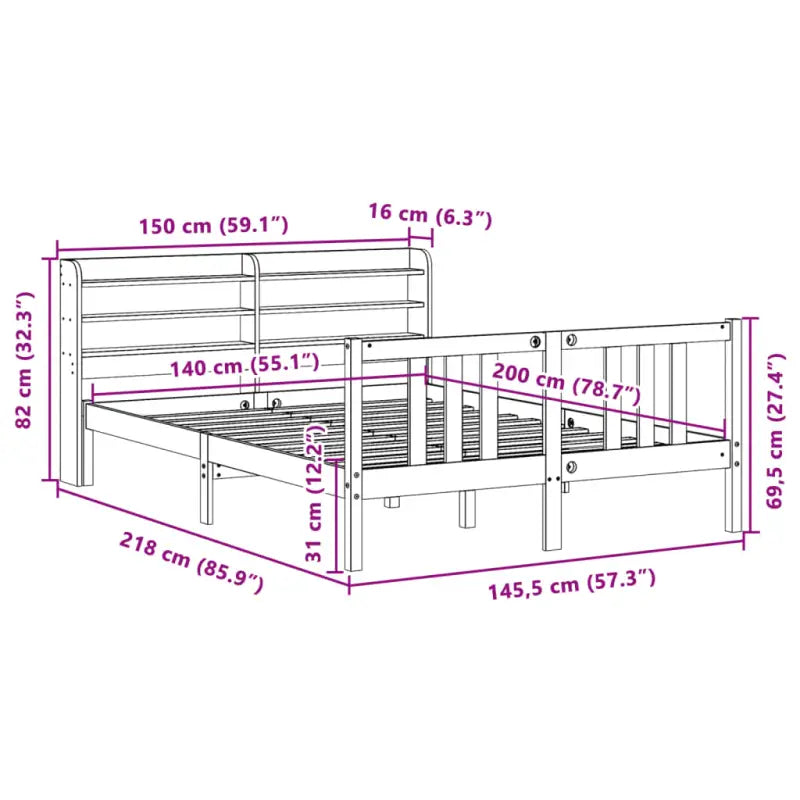 Bedframe van massief grenenhout voor een comfortabele en natuurlijke slaap - Bedden & bedframes