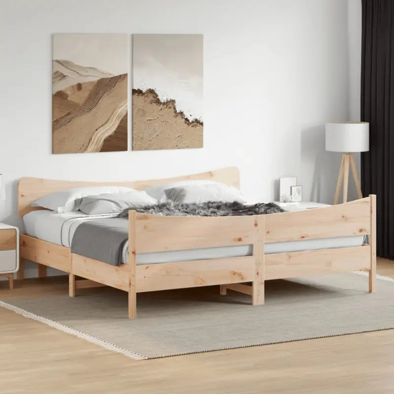 Bedframe van massief grenenhout voor een goede nachtrust - Natuurlijk grenenhout / 200 x 200 cm - Bedden & bedframes