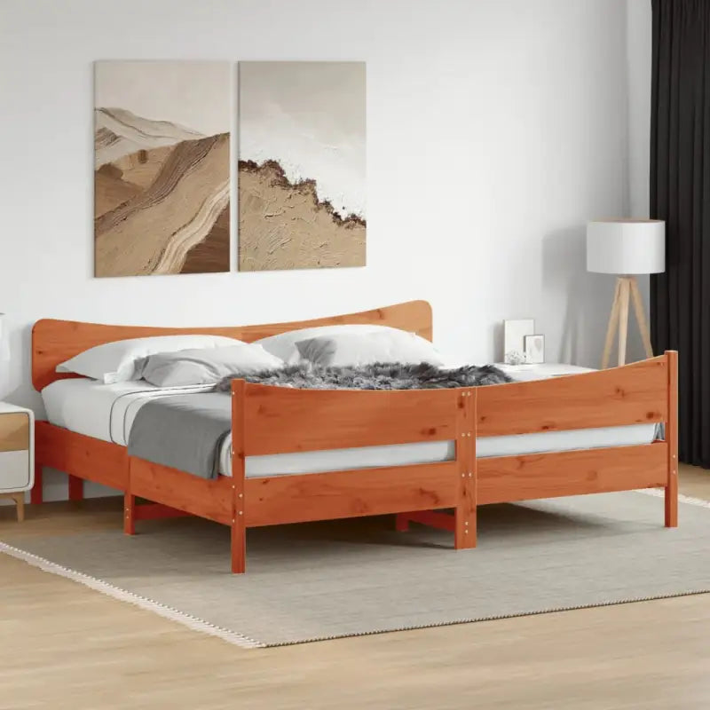 Bedframe van massief grenenhout voor een goede nachtrust - Wasbruin / 180 x 200 cm - Bedden & bedframes