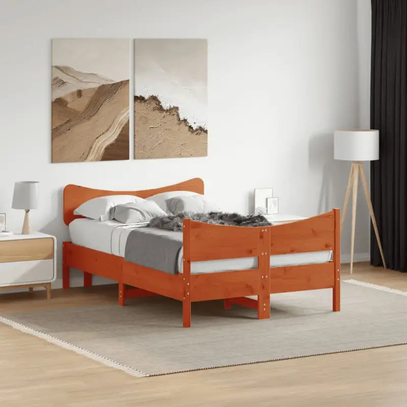 Bedframe van massief grenenhout voor een goede nachtrust - Wasbruin / 120 x 190 cm - Bedden & bedframes