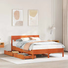 Bedframe van massief grenenhout voor een stabiele en duurzame slaapkamer - Wasbruin / 120 x 200 cm - Bedden & bedframes