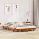 Bedframe van massief grenenhout voor een stabiele en duurzame slaapkamer - Wasbruin / 150 x 200 cm - Bedden & bedframes