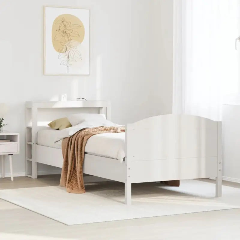 Bedframe van massief grenenhout voor een stabiele en duurzame slaapkamer - Wit / 100 x 200 cm - Bedden & bedframes