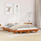 Bedframe van massief grenenhout voor een stabiele en duurzame slaapkamer - Wasbruin / 140 x 200 cm - Bedden & bedframes