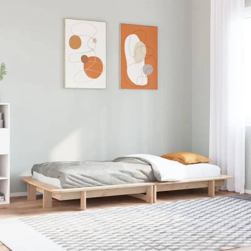 Bedframe van massief grenenhout voor een stabiele en duurzame slaapkamer - Naturel / 100 x 200 cm - Bedden & bedframes
