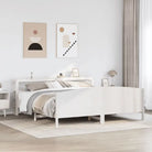 Bedframe van massief grenenhout voor een stabiele en duurzame slaapkamer - Wit / 200 x 200 cm - Bedden & bedframes