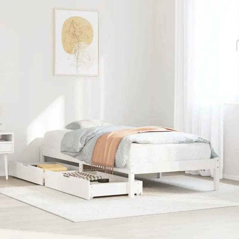 Bedframe van massief grenenhout voor een stabiele en duurzame slaap - Wit / 90 x 200 cm - Bedden & bedframes