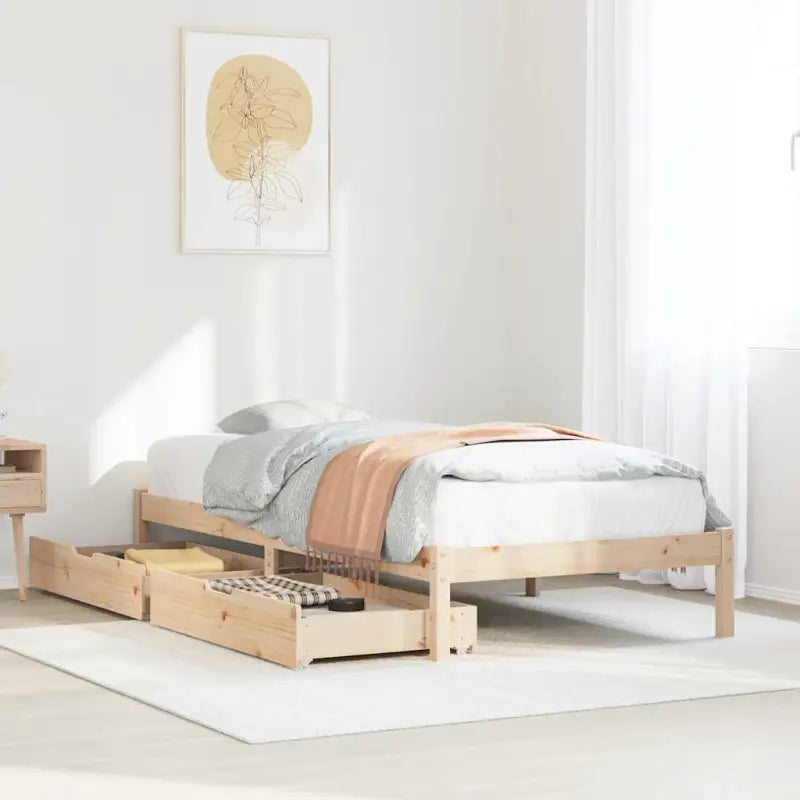 Bedframe van massief grenenhout voor een stabiele en duurzame slaap - Naturel / 90 x 200 cm - Bedden & bedframes