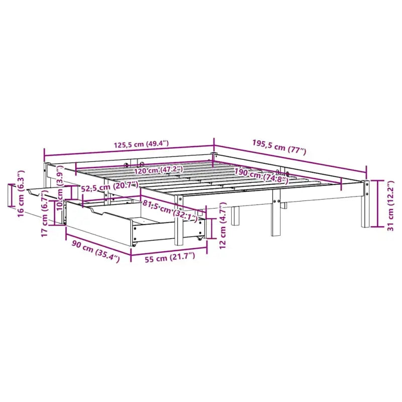 Bedframe van massief grenenhout voor een stabiele en duurzame slaap - Bedden & bedframes