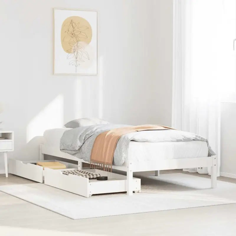 Bedframe van massief grenenhout voor een stabiele en duurzame slaap - Wit / 100 x 200 cm - Bedden & bedframes