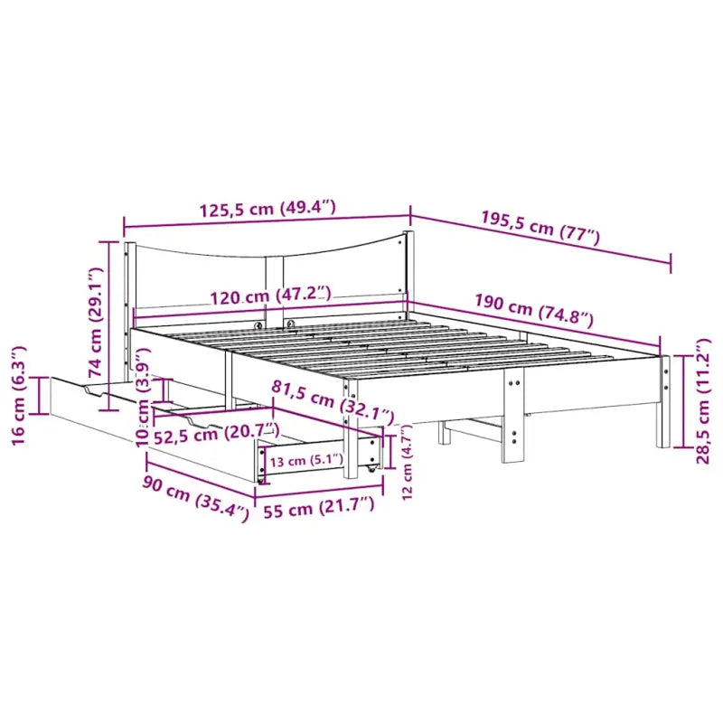 Bedframe van massief grenenhout voor een stabiele nachtrust - Bedden & bedframes