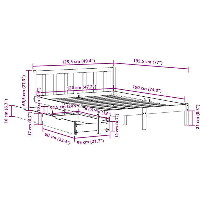 Bedframe van massief grenenhout voor een stabiele nachtrust - Bedden & bedframes