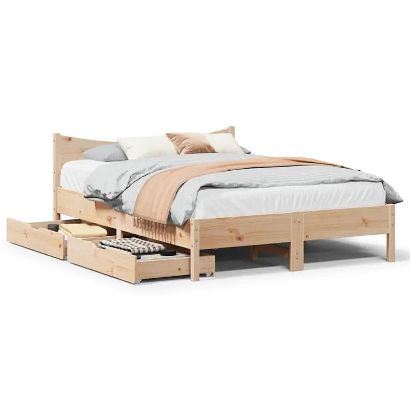 Bedframe van massief grenenhout voor een stabiele nachtrust - Naturel / 120 x 200 cm - Bedden & bedframes