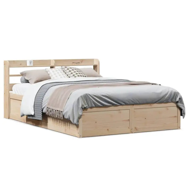 Bedframe van massief grenenhout voor een stabiele nachtrust - Naturel / 135 x 190 cm - Bedden & bedframes
