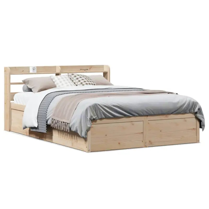 Bedframe van massief grenenhout voor een stabiele nachtrust - Naturel / 140 x 190 cm - Bedden & bedframes