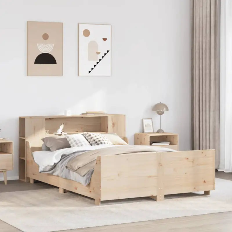 Bedframe van massief grenenhout voor een stabiele nachtrust - Naturel / 150 x 200 cm - Bedden & bedframes