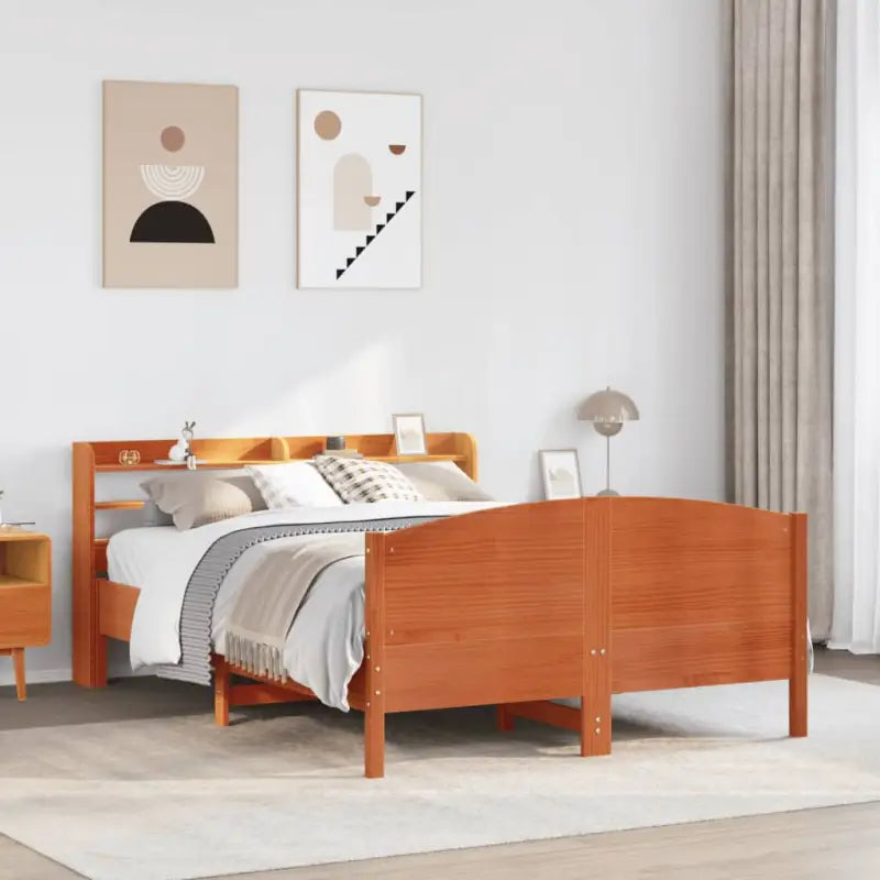 Bedframe van massief grenenhout voor een stabiele nachtrust - Wasbruin / 140 x 200 cm - Bedden & bedframes