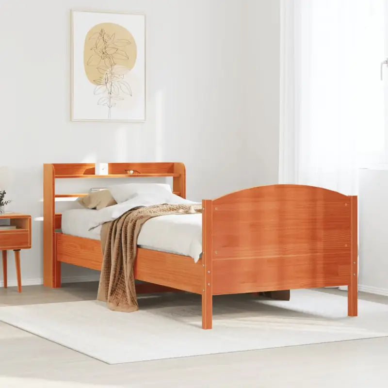 Bedframe van massief grenenhout voor een stabiele nachtrust - Wasbruin / 75 x 190 cm - Bedden & bedframes