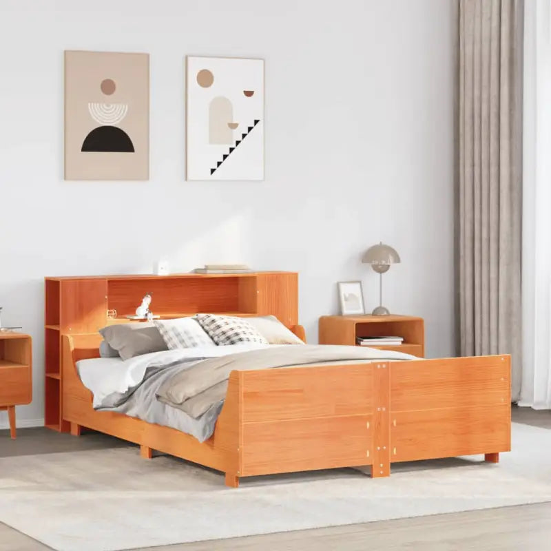 Bedframe van massief grenenhout voor een stabiele nachtrust - Wasbruin / 150 x 200 cm - Bedden & bedframes