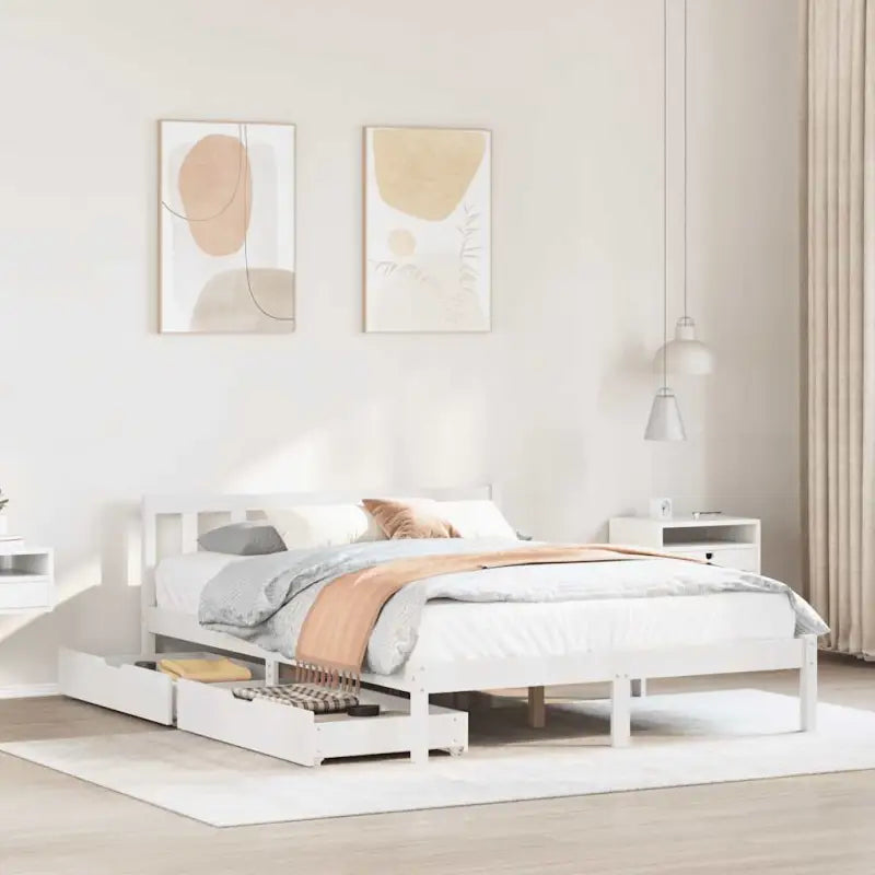 Bedframe van massief grenenhout voor een stabiele nachtrust - Wit / 120 x 190 cm - Bedden & bedframes