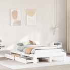 Bedframe van massief grenenhout voor een stabiele nachtrust - Wit / 135 x 190 cm - Bedden & bedframes