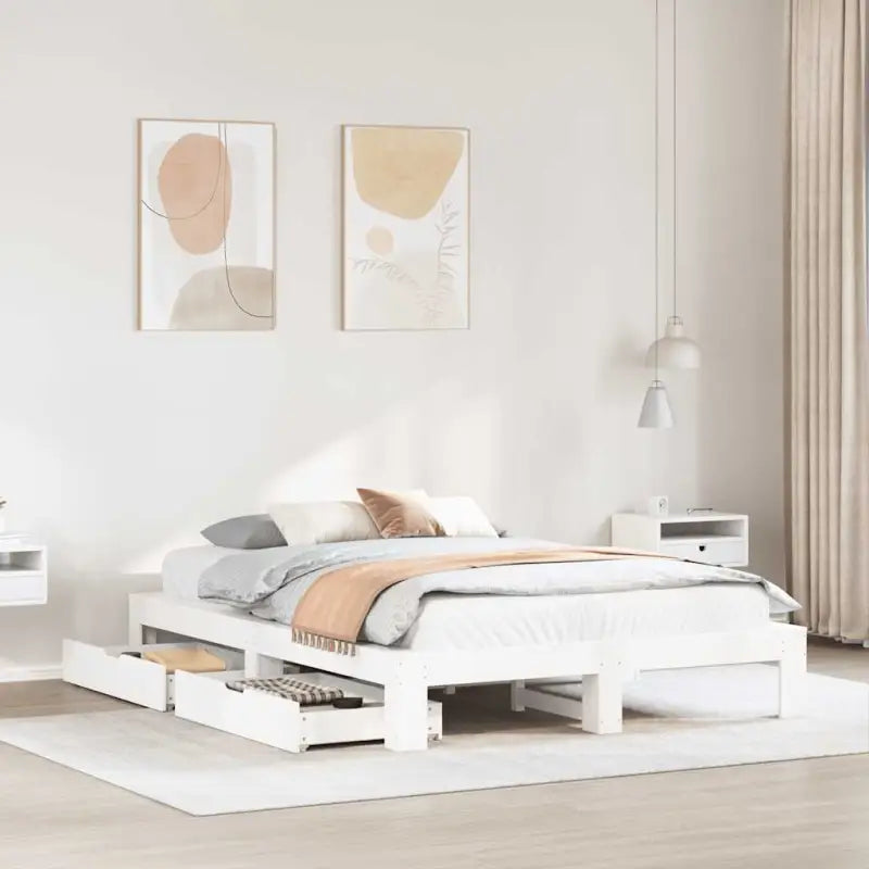 Bedframe van massief grenenhout voor een stabiele nachtrust - Wit / 140 x 200 cm - Bedden & bedframes