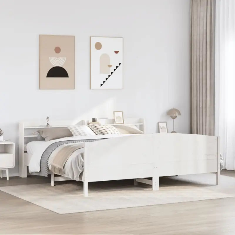 Bedframe van massief grenenhout voor een stabiele nachtrust - Wit / 180 x 200 cm - Bedden & bedframes