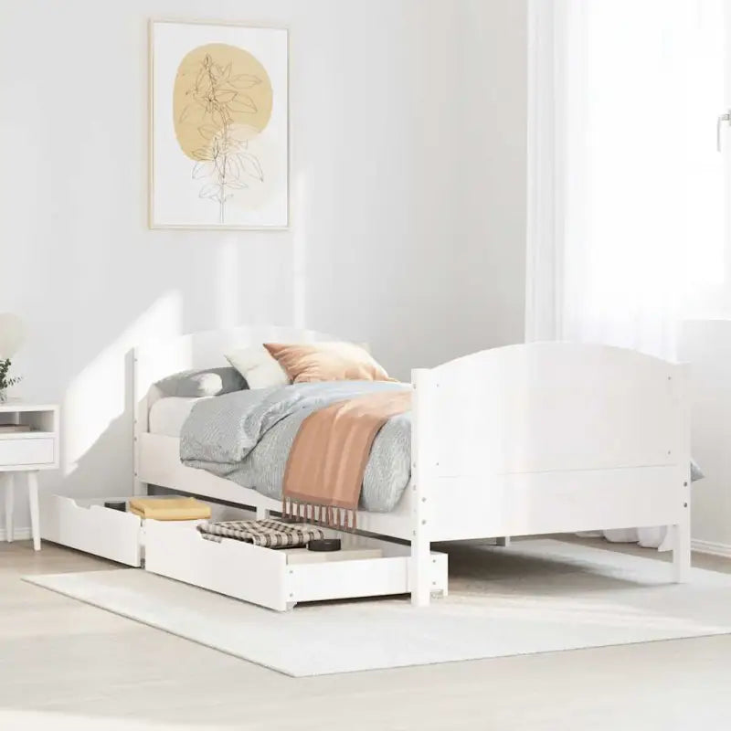 Bedframe van massief grenenhout voor een stabiele nachtrust - Wit / 75 x 190 cm - Bedden & bedframes