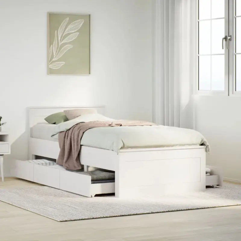 Bedframe van massief grenenhout voor een stabiele nachtrust - Wit / 90 x 200 cm - Bedden & bedframes