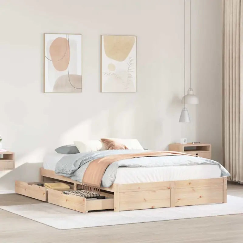 Bedframe van massief grenenhout voor een stabiele slaapbasis - Bedden & bedframes