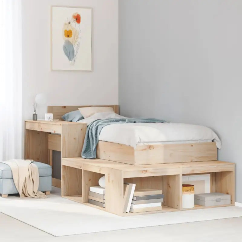 Bedframe van massief grenenhout voor een stabiele slaapervaring - Naturel / 75 x 190 cm - Bedden & bedframes