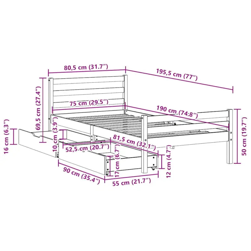 Bedframe van massief grenenhout voor een stabiele slaapplek - Bedden & bedframes