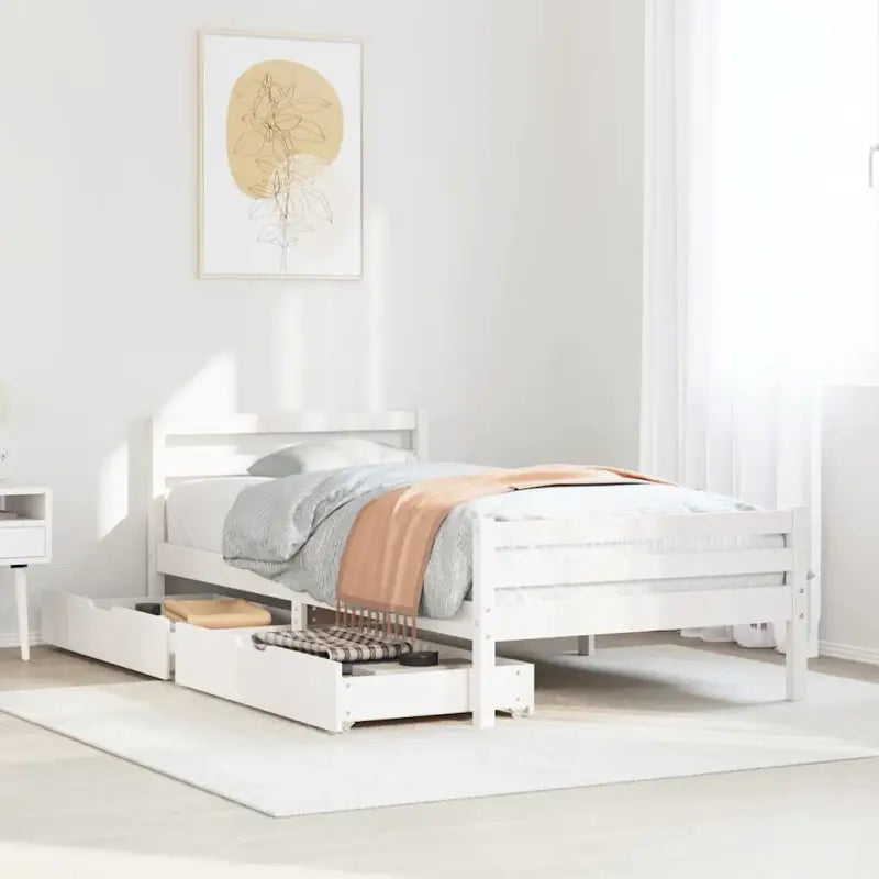 Bedframe van massief grenenhout voor een stabiele slaapplek - Wit / 90 x 200 cm - Bedden & bedframes