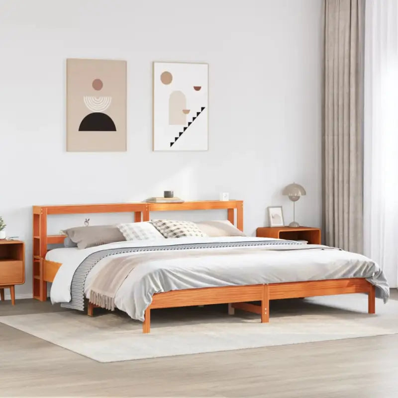 Bedframe van massief grenenhout voor een sterke en duurzame slaapplaats - Wasbruin / 180 x 200 cm - Bedden & bedframes