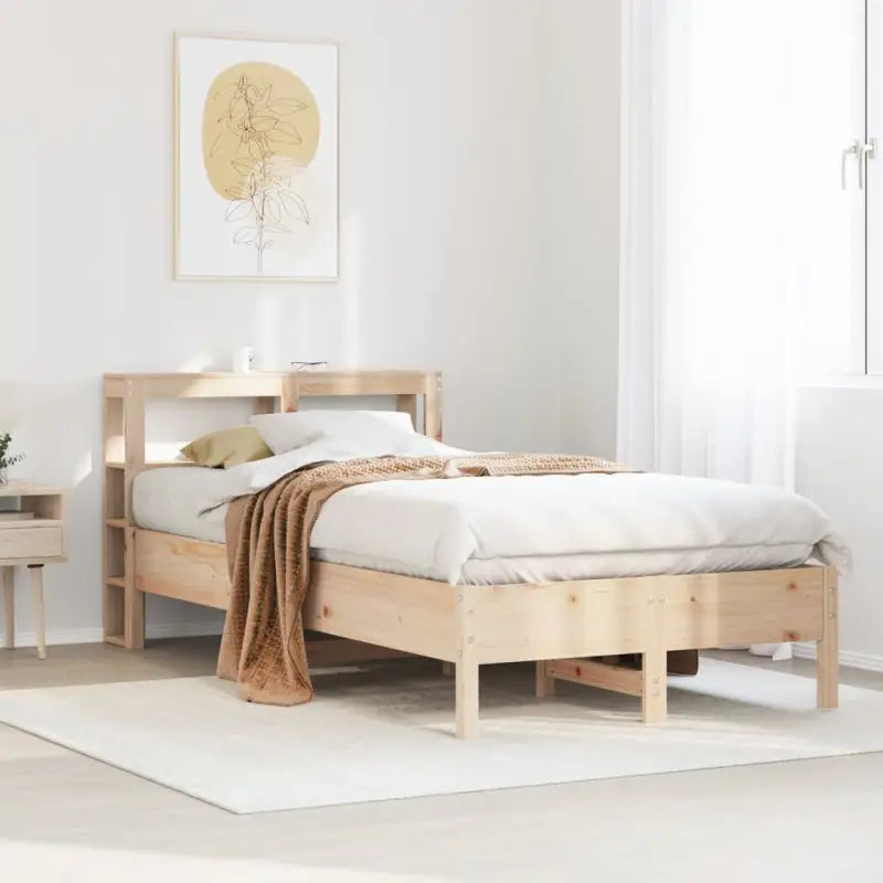 Bedframe van massief grenenhout voor een sterke en duurzame slaapplaats - Naturel / 120 x 200 cm - Bedden & bedframes