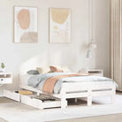 Bedframe van massief grenenhout voor een stevige en duurzame slaapruimte - Wit / 120 x 200 cm - Bedden & bedframes