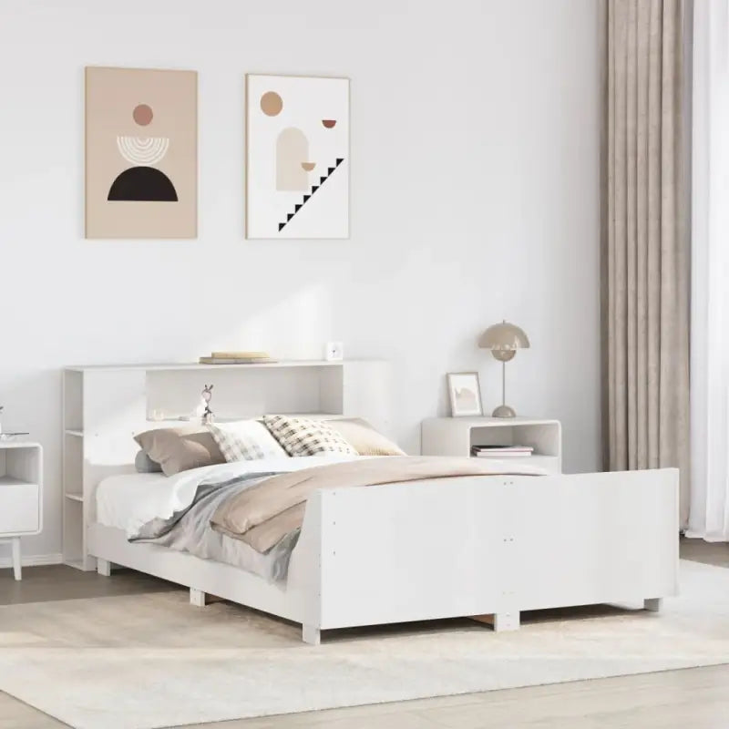 Bedframe van massief grenenhout voor een stevige en duurzame slaapervaring - Wit / 160 x 200 cm - Bedden & bedframes