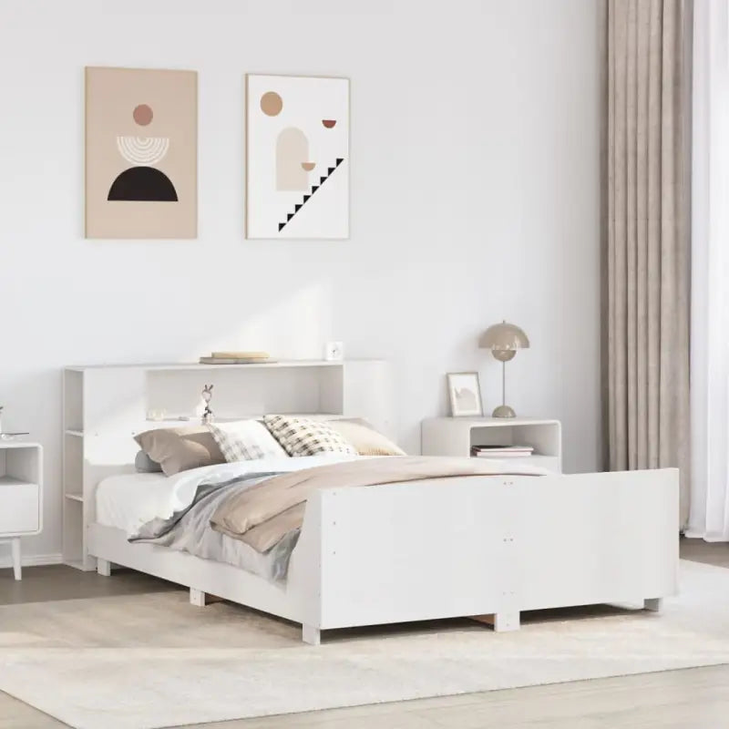Bedframe van massief grenenhout voor een stevige en duurzame slaapervaring - Wit / 140 x 200 cm - Bedden & bedframes