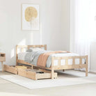 Bedframe van massief grenenhout voor een stevige en duurzame slaapplek - Naturel / 90 x 190 cm - Bedden & bedframes